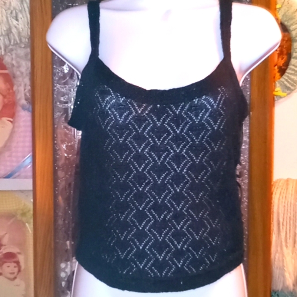Vintage 90's, Black Lace, Tank-Style,Camisole/Crop Top🖤